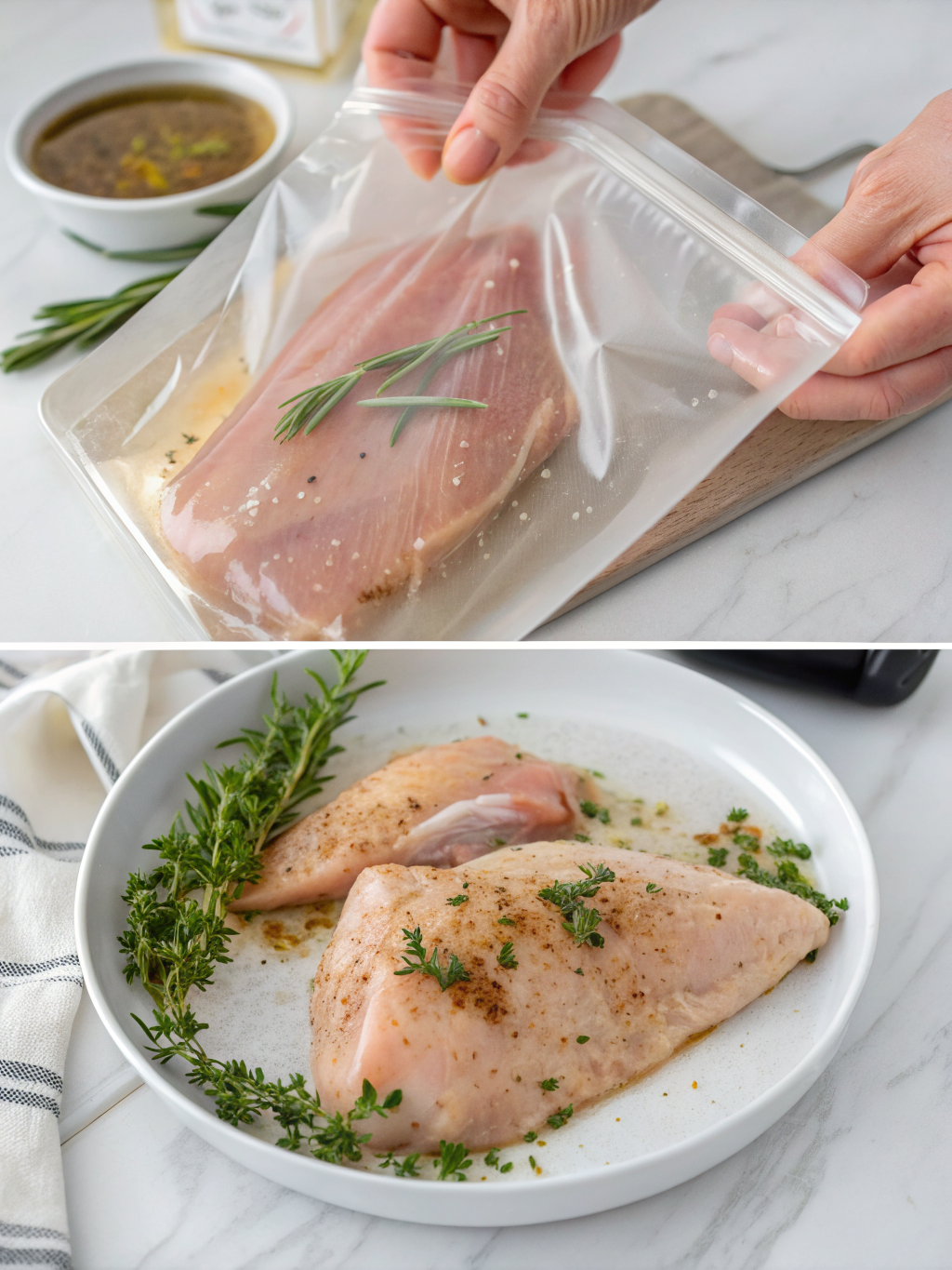 sous vide chicken breast preparing steps