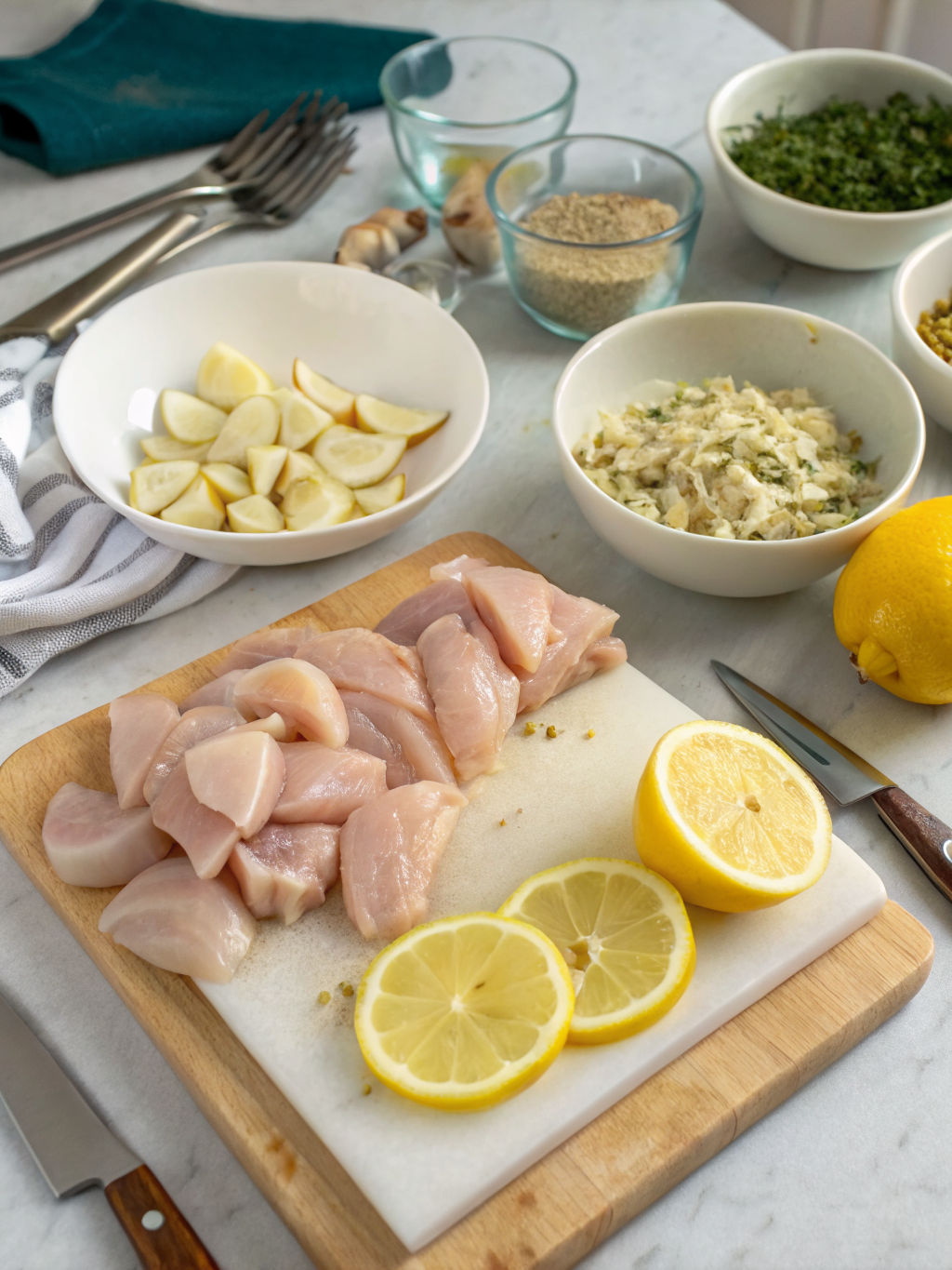garlic and lemon chicken marinade​ preparing steps