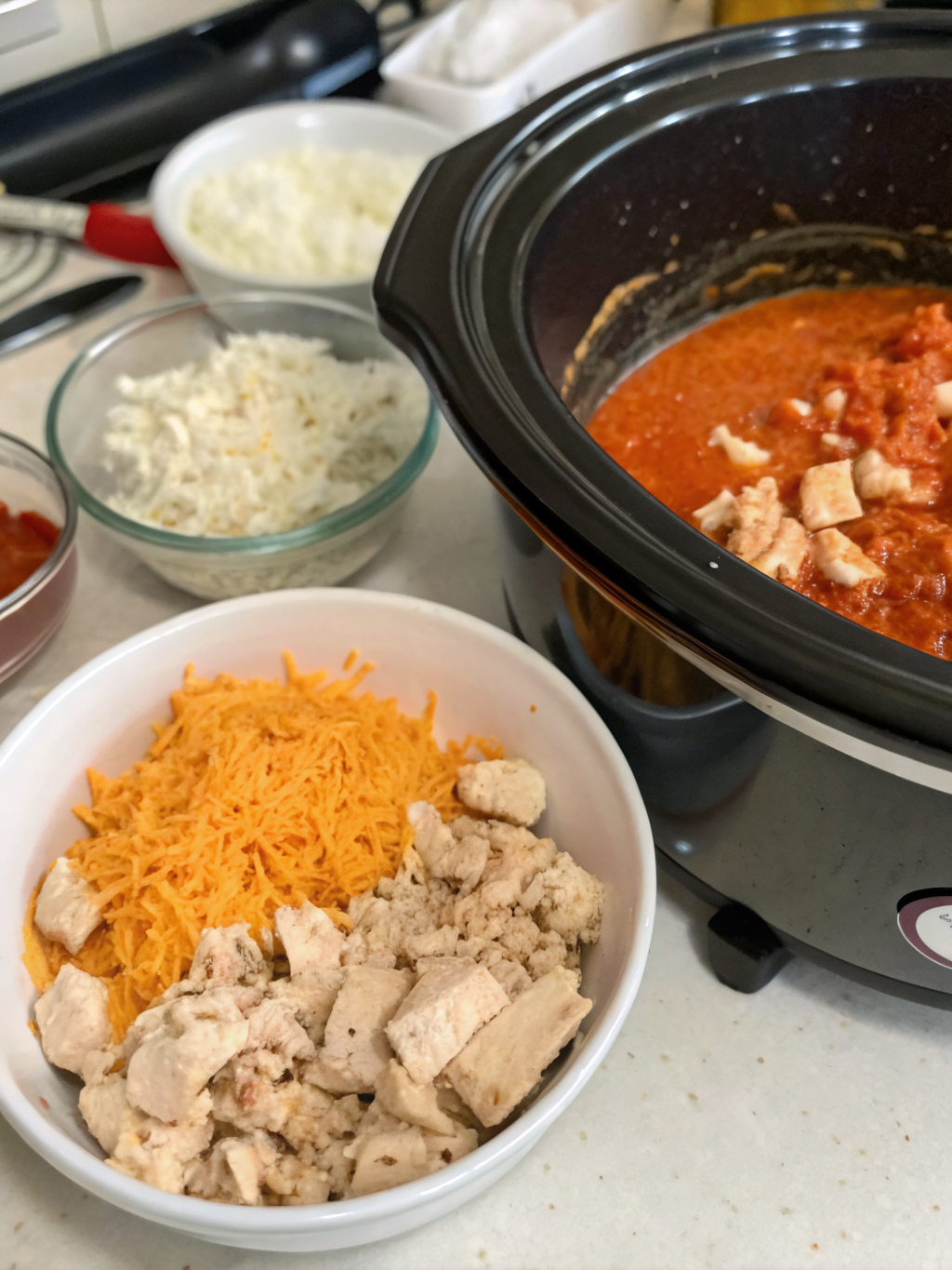 buffalo chicken dip recipe crock pot preparing steps