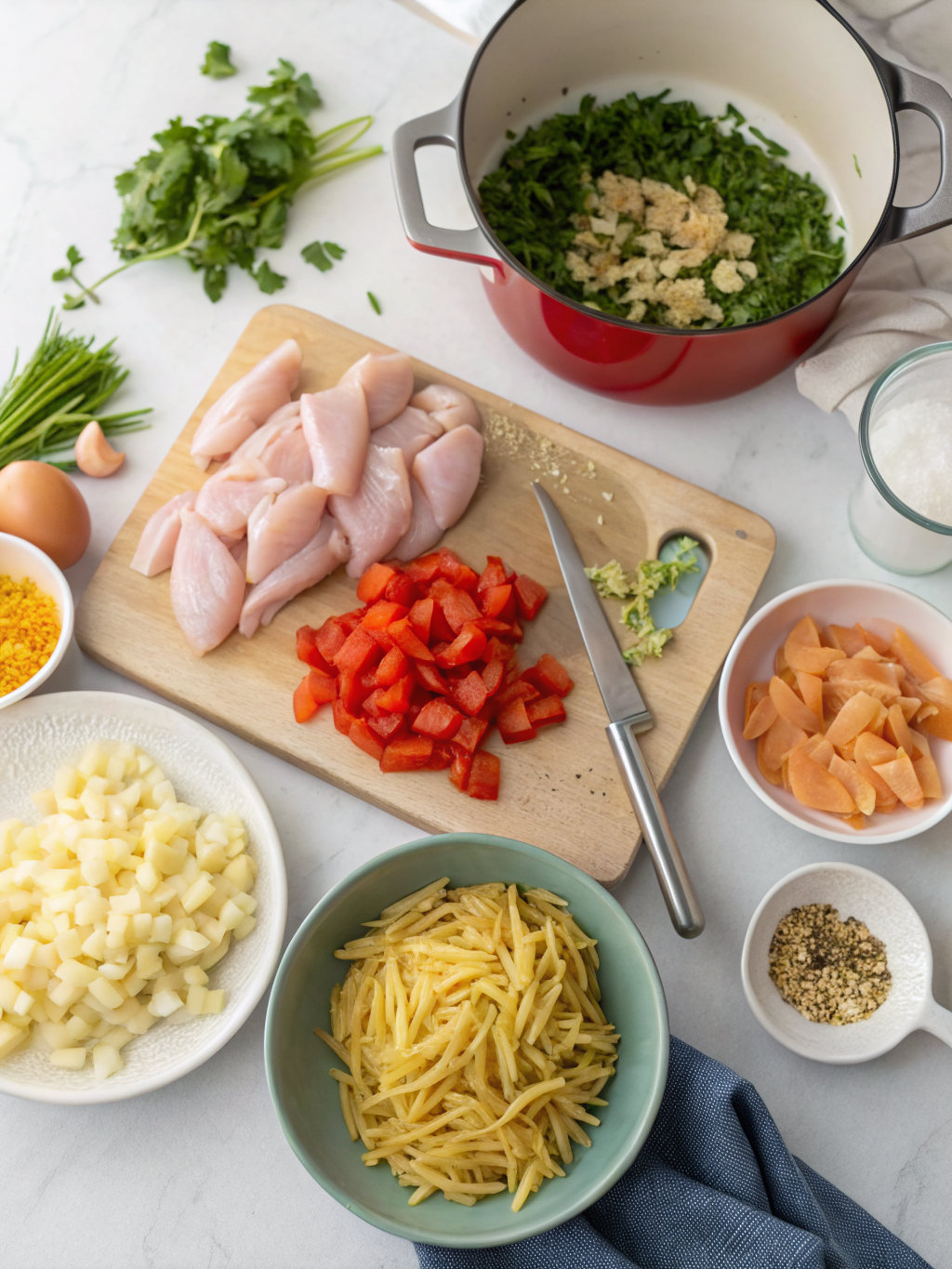 chicken orzo recipe​ preparing steps
