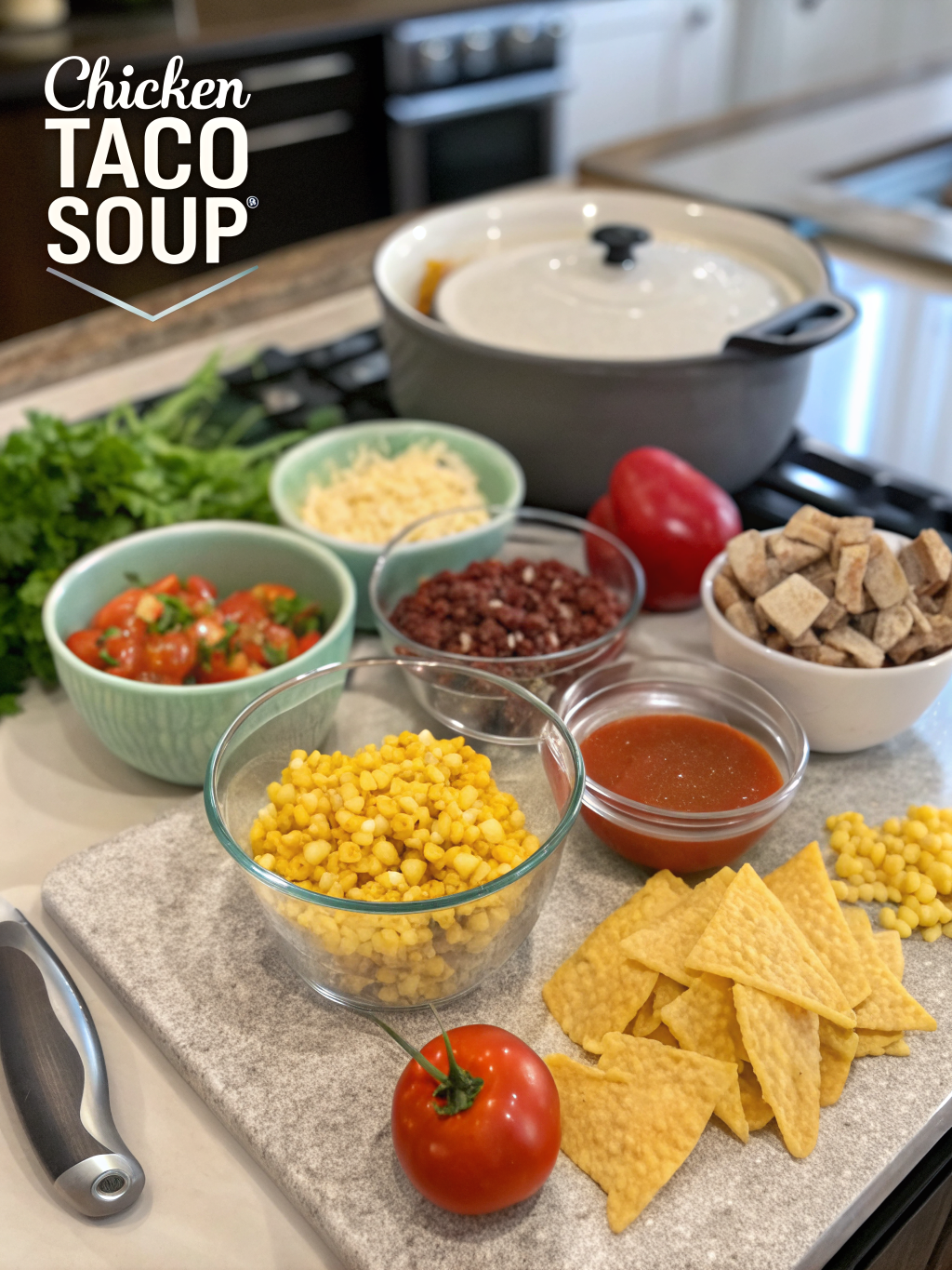 chicken taco soup recipe preparing steps