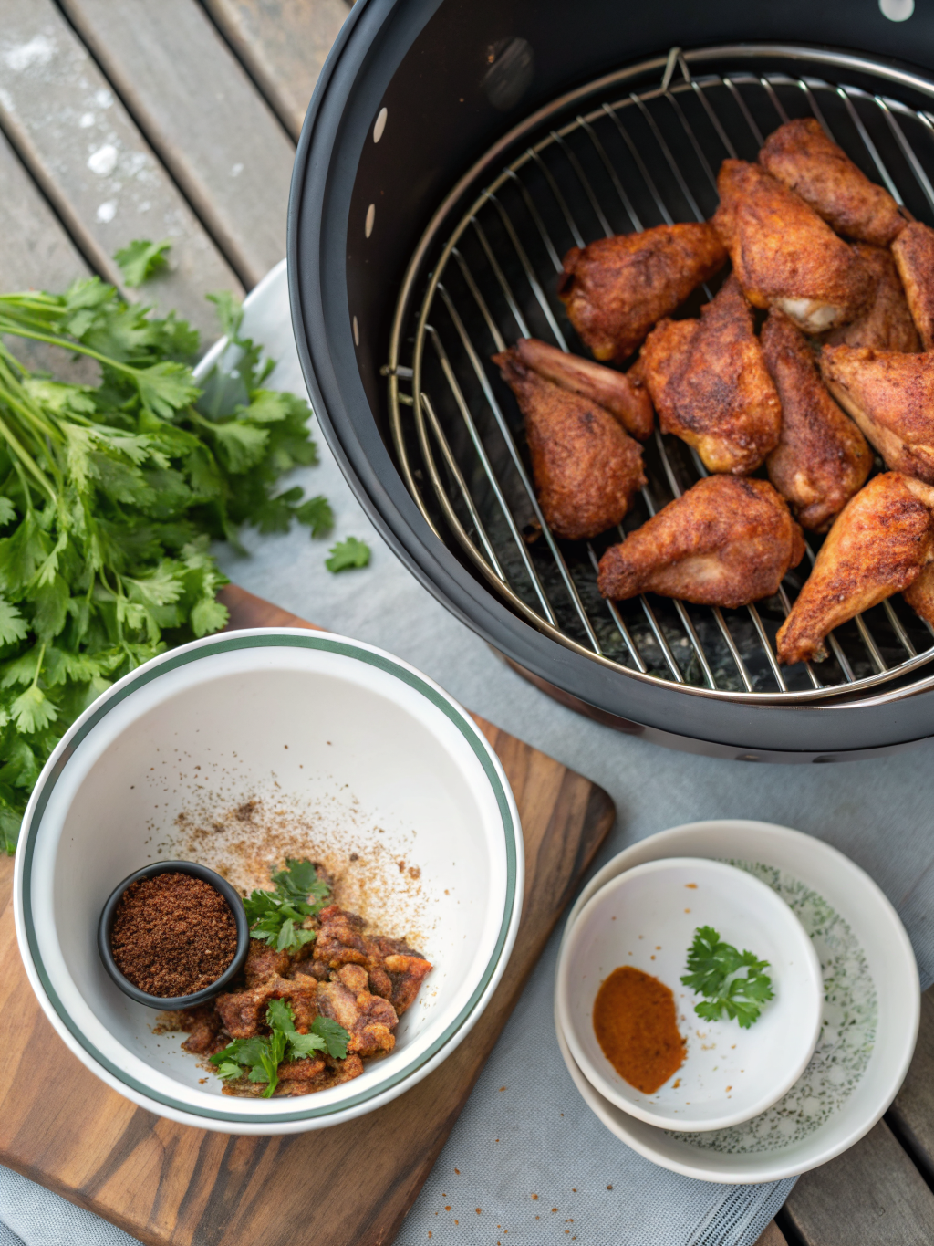 smoked chicken wings preparing steps