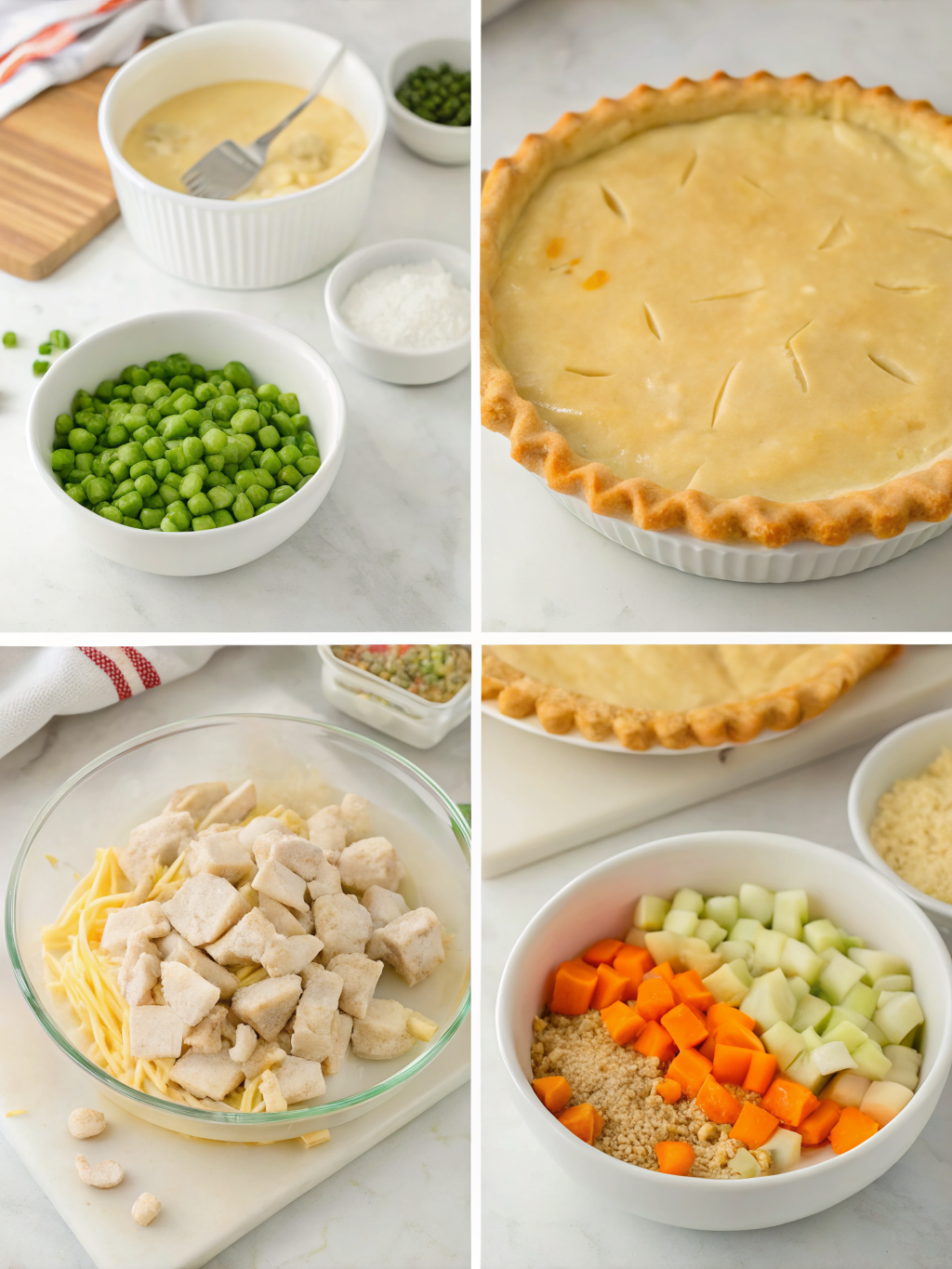 marie callender's chicken pot pie preparing steps