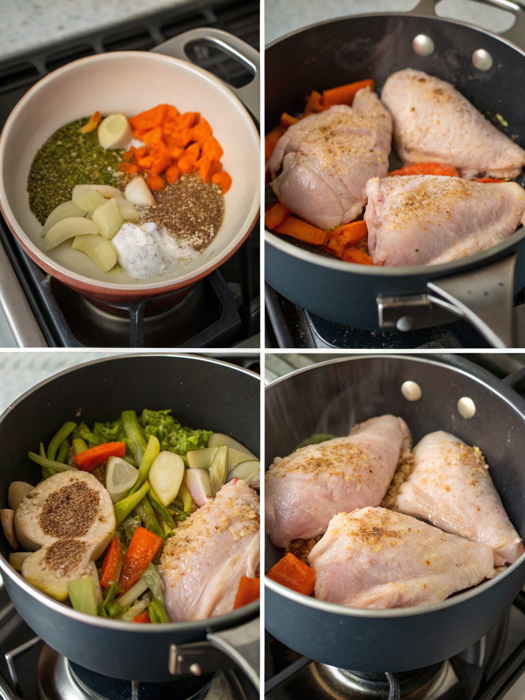 braised chicken preparing steps